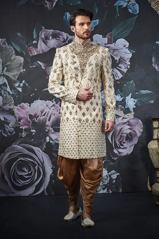 Special Promotion Royal Gold Indian Wedding Sherwani For Men - WS135041SNT