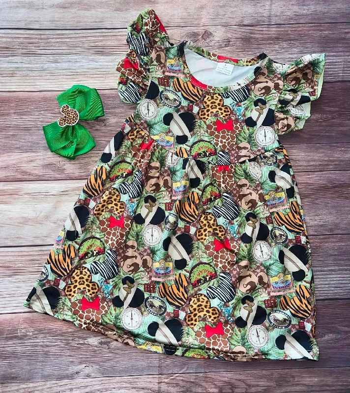 Bargain Blast Safari Mouse Ears Dress and Bow