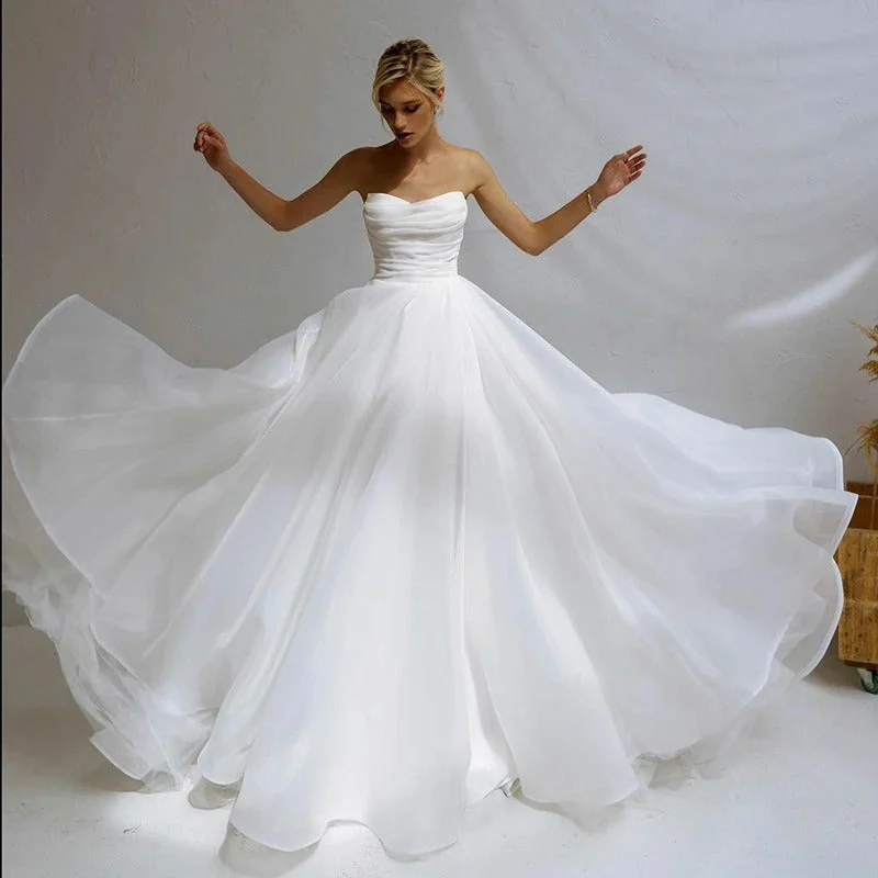 Super Deal Women's A-Line Sleeveless Wedding Dress