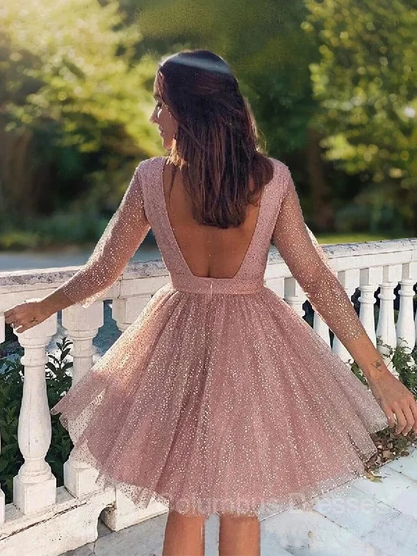 Value Deals A-Line/Princess Scoop Short/Mini Sequins Homecoming Dresses