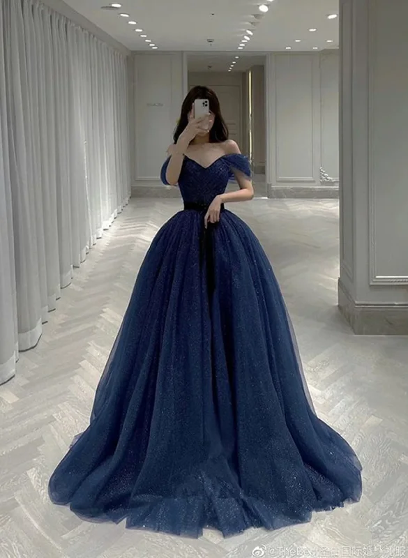 Deep Discounts Navy Blue Sweetheart Off Shoulder Formal Dress, Blue Prom Dress Evening Dress Deep Discounts Navy Blue Sweetheart Off Shoulder Formal Dress, Blue Prom Dress Evening Dress