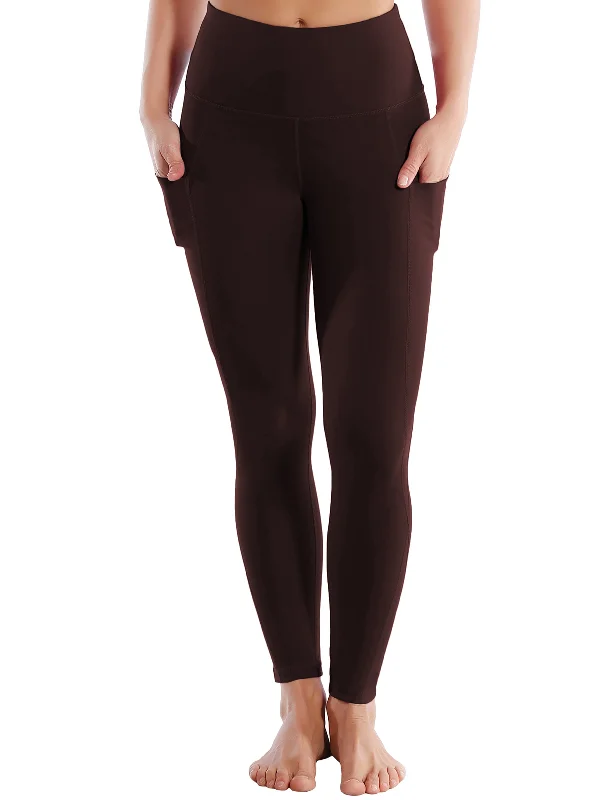 Clearance Sale Limited editionsHigh Waist Side Pockets Gym Pants mahoganymaroon_Gym