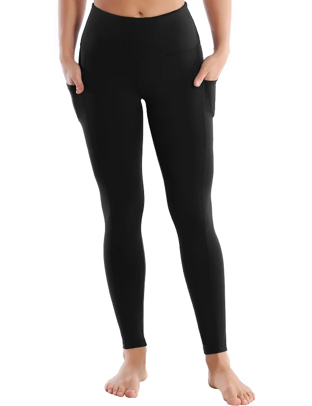 Hip Line Side Pockets Pilates Pants black_Pilates