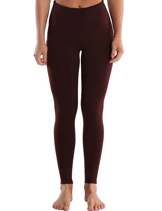 Best Bargains Buy dealsHip Line Side Pockets Yoga Pants mahoganymaroon