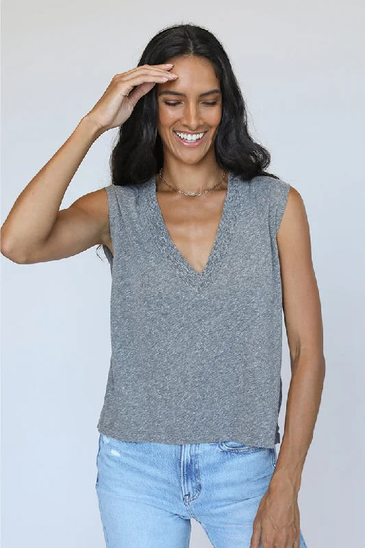 Margot V Neck Sleeveless Tee