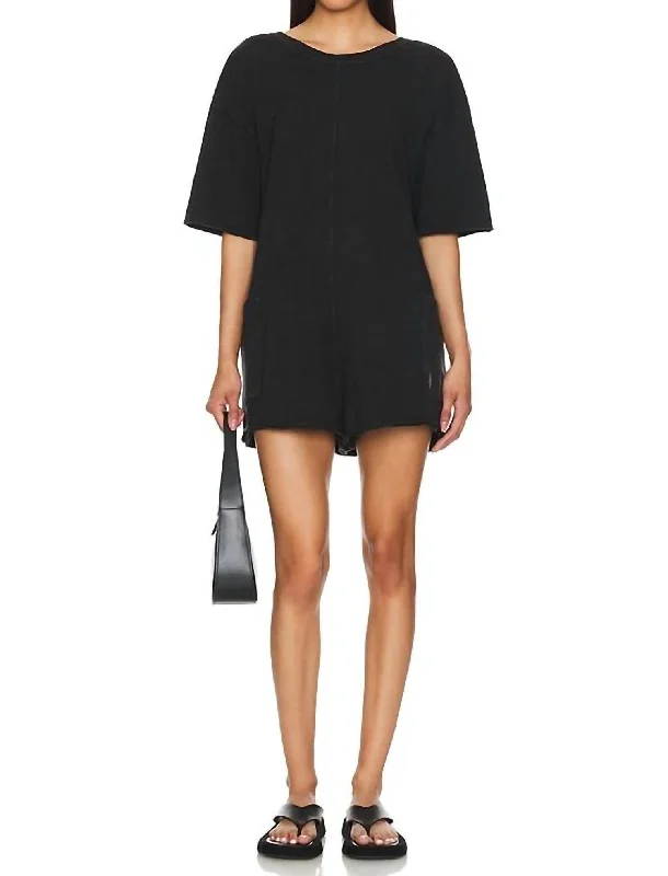 Online Only FashionableHot Shot Tee Romper In Black