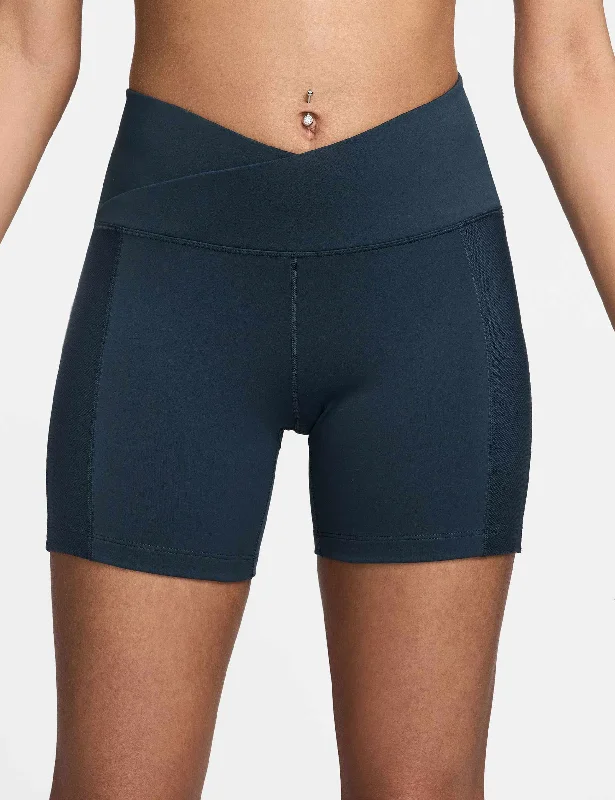 One Wrap High Waisted 5" Biker Shorts - Armory Navy/Black