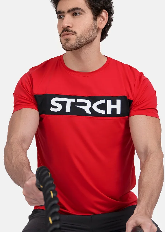 Men's Contrast Patch Round Neck T-shirt